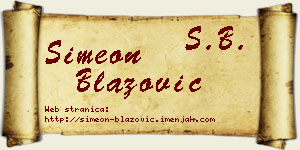 Simeon Blažović vizit kartica